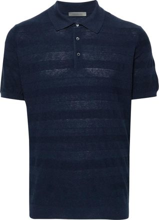 Corneliani Blauw Zijde Katoen Polo Shirt - Heren - Polos - Blauw - 2XL - Katoen - Tops