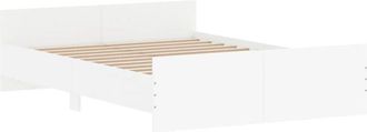 vidaXL Bed Frame without Mattress White 135x190 cm Double Vidaxl