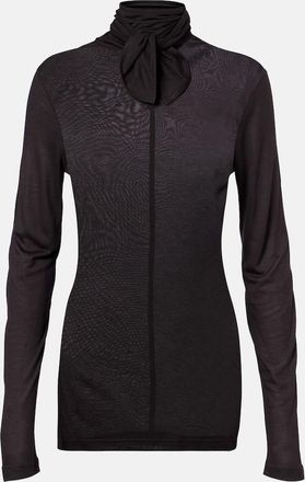 Christophe Lemaire Tie-neck jersey top