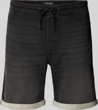 Jack & Jones Jack & Jones Regular Fit Jeansshorts mit elastischem Bund Modell RICK in Dunkelgrau, Größe XXL
