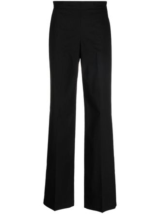 Twin-Set high-waisted straight-leg trousers - women - Cotton/Elastane/Cotton/Elastane - 38 - Black