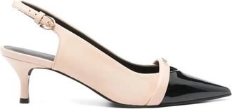 Furla Zwarte leren slingback lage hakken pumps - Dames - Pumps - Beige - 39 EU - Leer - Schoenen