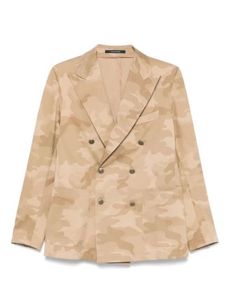 Tagliatore camouflage-pattern blazer - men - Cotton/Polyurethane/Cupro - 46 - Neutrals