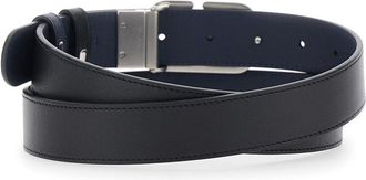 Valentino Garavani Mens Belt Reversible Vlogo Plate Black Leather Calfskin