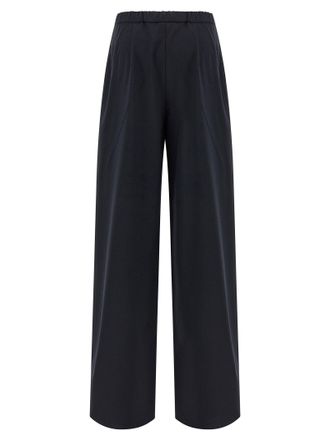 Max Mara Wool Wide-Leg Trousers - Black