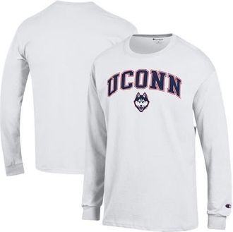 Champion Mens Champion White UConn Huskies Arch Over Logo Long Sleeve T-Shirt at Nordstrom, Size Xx-Large