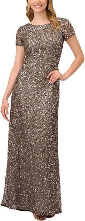 Adrianna Papell Long Beaded Mermaid Gown