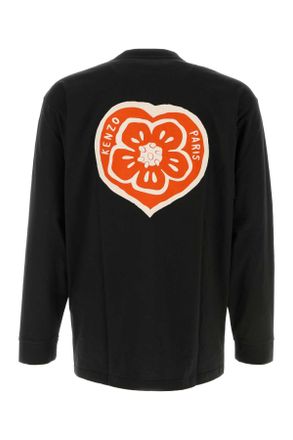 Kenzo Mens Black Cotton T-Shirt Exterior