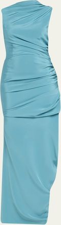 Christopher John Rogers Silk Yanked Long Column Gown