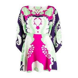 Valentino Short Dresses, female, Multicolor, 2XS, World Arazzo-Print Mini Dress