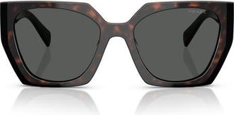 Prada 54mm Geometric Sunglasses in Black Grey at Nordstrom