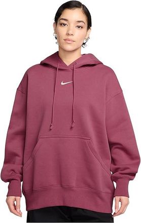 Nike Sportswear Phoenix Fleece Oversized Pullover Hoodie Womens Sweatshirt Sweet Beet/Sail : LG (US 12-14), Cotton/Polyester