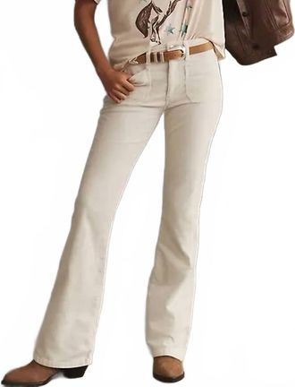 Pilcro Womens Flare Mid Rise Jeans In Ivory