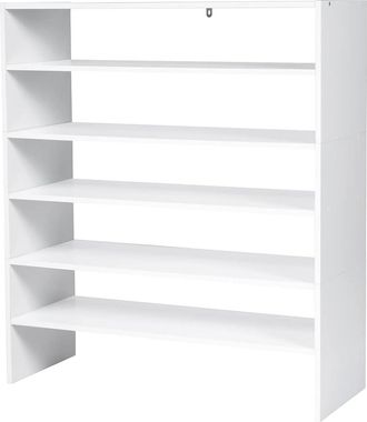 Costway Costway - Zapatero Apilable Madera, 78 Cm De Ancho, Estanter&iacute;a Para Zapatos, Ideal Para Vest&iacute;bulo, Pasillo, Ba&ntilde;o, Sal&oacute;n 78x30x90 Cm (blanco)