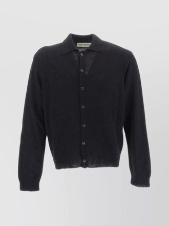 Our Legacy fine-knit ribbed long-sleeve polo cardigan