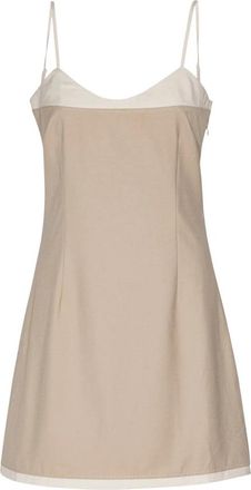 Remain Stijlvol Contrast Mini Jurk - Dames - Korte kleedjes - Beige - XS - Kleedjes
