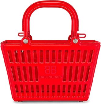 Balenciaga Ladies Small Mag Basket Bag In Red - Pop Red