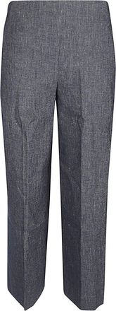 Via Masini 80 Straight Leg Linen Blend Trousers
