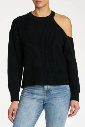 Pistola Denim Eva Cold Shoulder Crew Neck Sweater In Midnight