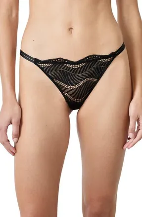 Etam Audace Lace Thong in Black at Nordstrom, Size Medium