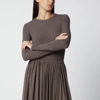 Max Mara T-shirt a maniche lunghe in jersey kaki scuro