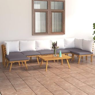 vidaXL Muebles De Jard&iacute;n 8 Piezas Con Cojines Madera Maciza De Acacia Vidaxl