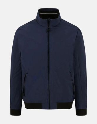 Fynch-Hatton Mens Stand Collar Zipped Pocket Jacket Dark Navy - Size: 42/Regular