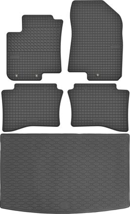 OEM Juego De Alfombrillas De Goma Para Hyundai I20 Ii Hatchback (2014-2020) + Alfombrilla Para El Maletero