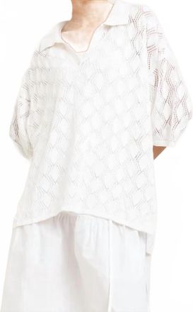 Paper Label Marlowe Pointelle Polo In White