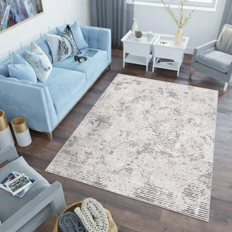 Tapiso Alfombra de polipropileno en beige y gris 80x150 cm