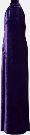 Ralph Lauren Collection Abito lungo Tatum in velluto con scollo allamericana