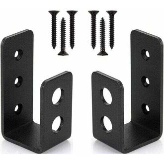 OEM Paquete De 2 Soportes De Acero Reforzado Para Puertas, Xu, Para Puertas De 2 X 4 - Barra De Seguridad En Forma De U --crezuo