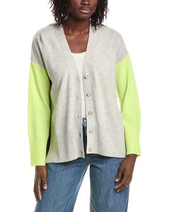 Isla Charlie Longline Colorblock Cashmere Cardigan