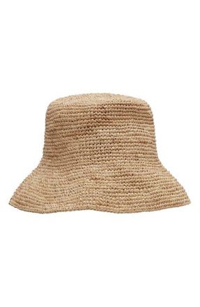 Vitamin A Tulum Straw Bucket Hat in Natural at Nordstrom, Size Medium
