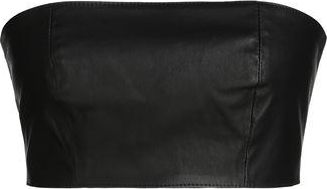 8 by YOOX LEATHER BANDEAU TOP