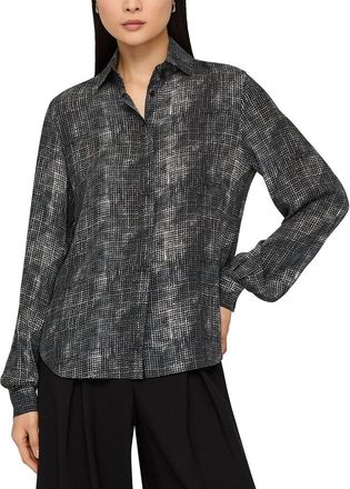 Lafayette 148 New York Hidden Button Silk Blouse