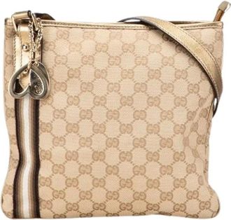 Gucci Pre-owned Cross Body Bags, female, Brown, Size: ONE SIZE Pre-owned Canvas gucci-bags