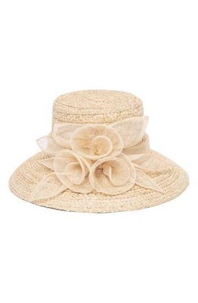 San Diego Hat Company Floral Band Woven Dress Hat in Natural at Nordstrom Rack