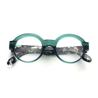Emmanuelle Khanh Ek 1502 Round Green Acetate Optical Frames