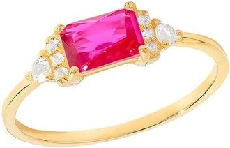 Tiramisu 14K Over Silver 0.75 Ct. Tw. Gemstone Solitaire Ring