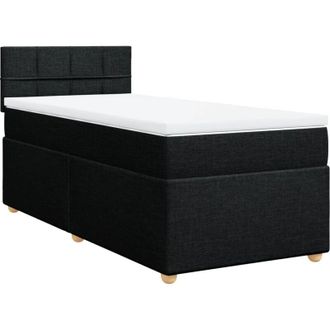 vidaXL Vidaxl - Cama Box Spring Con Colch&oacute;n Tela Negro 90x190 Cm