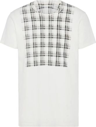 Maison Margiela T-shirt a quadri - Bianco