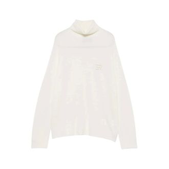 Ermanno Scervino embroidered-logo roll-neck Jumper - female - Ermanno Scervino - Turtlenecks - White - XS - Knitwear