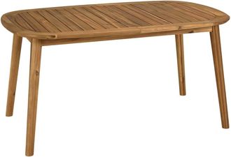Macabane Mesa de jard&iacute;n extensible de acacia aceitada 150/200x100 cm