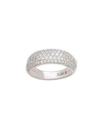 Suzy Levian Suzy Levian Silver Cz Thick Pave Half-Eternity Ring
