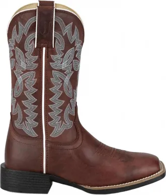 Justin Womens Ashtyn Goat Wide Square Toe Boot In Brown