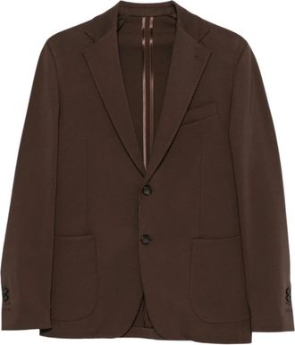 Daniele Alessandrini Blazer - Heren - Blazers - Bruin - XL - Leer - Jassen