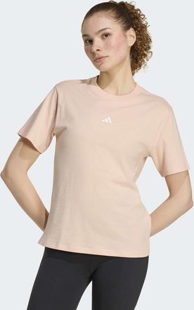 adidas T-Shirt ADIDAS SPORTSWEAR ESSENTIALS SMALL LOGO COTTON, Damen, Gr. XXL, blush pink, wei&szlig;, Obermaterial: 100% Baumwolle, normal, Rundhals, Shirts T-Shi