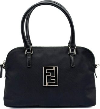 Fendi Black Nylon Leather Tote Bag (Pre-Owned)