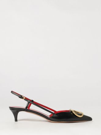 Valentino Garavani VLogo Signature Calfskin Low-Heel Slingback Pumps
